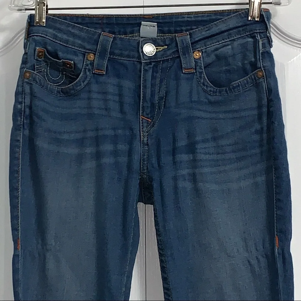 TRUE RELIGION Curvy Skinny denim Jeans Womens size 27 mid rise streetwear - Picture 2 of 14